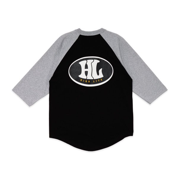 HighLife / 90s 3/4 Raglan - Black x Grey -