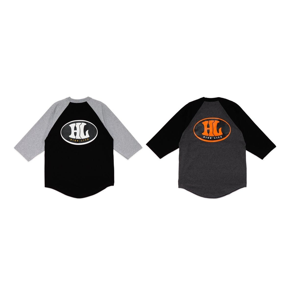 HighLife / 90's 3/4 Raglan - Charcoal x Black - - HighLife