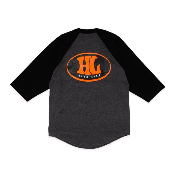 HighLife / 90s 3/4 Raglan - Charcoal x Black -