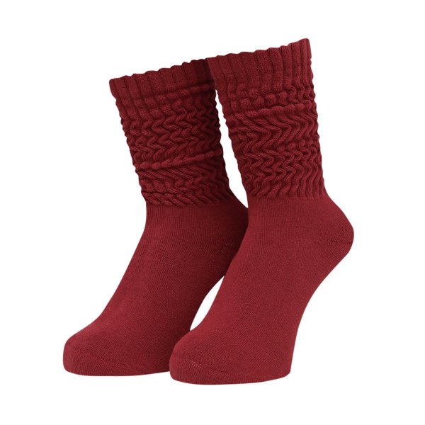 Whimsy / Loose Guage Socks - Burgundy -