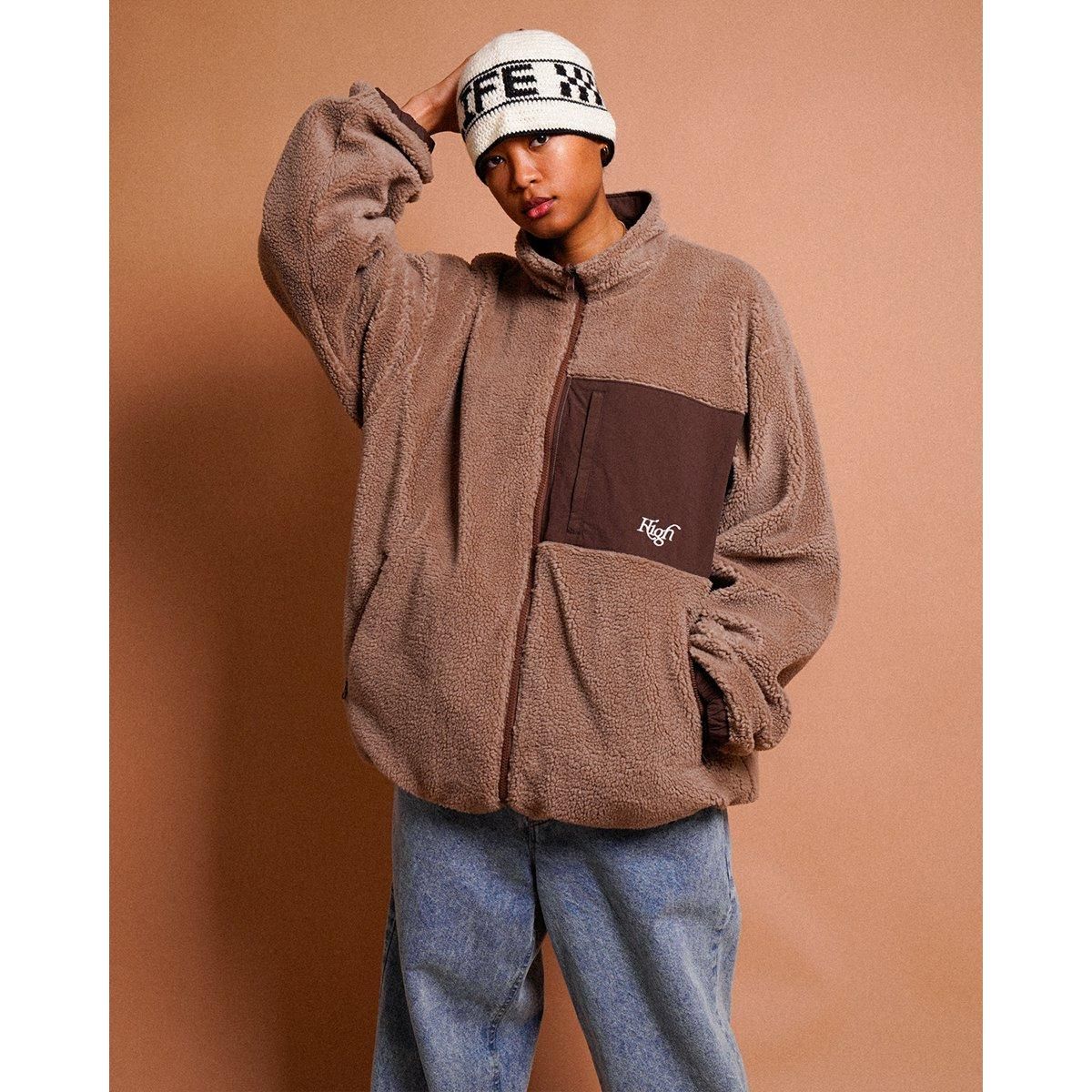 HighLife / Reversible Boa Jacket - Moca×Brown - - HighLife Online