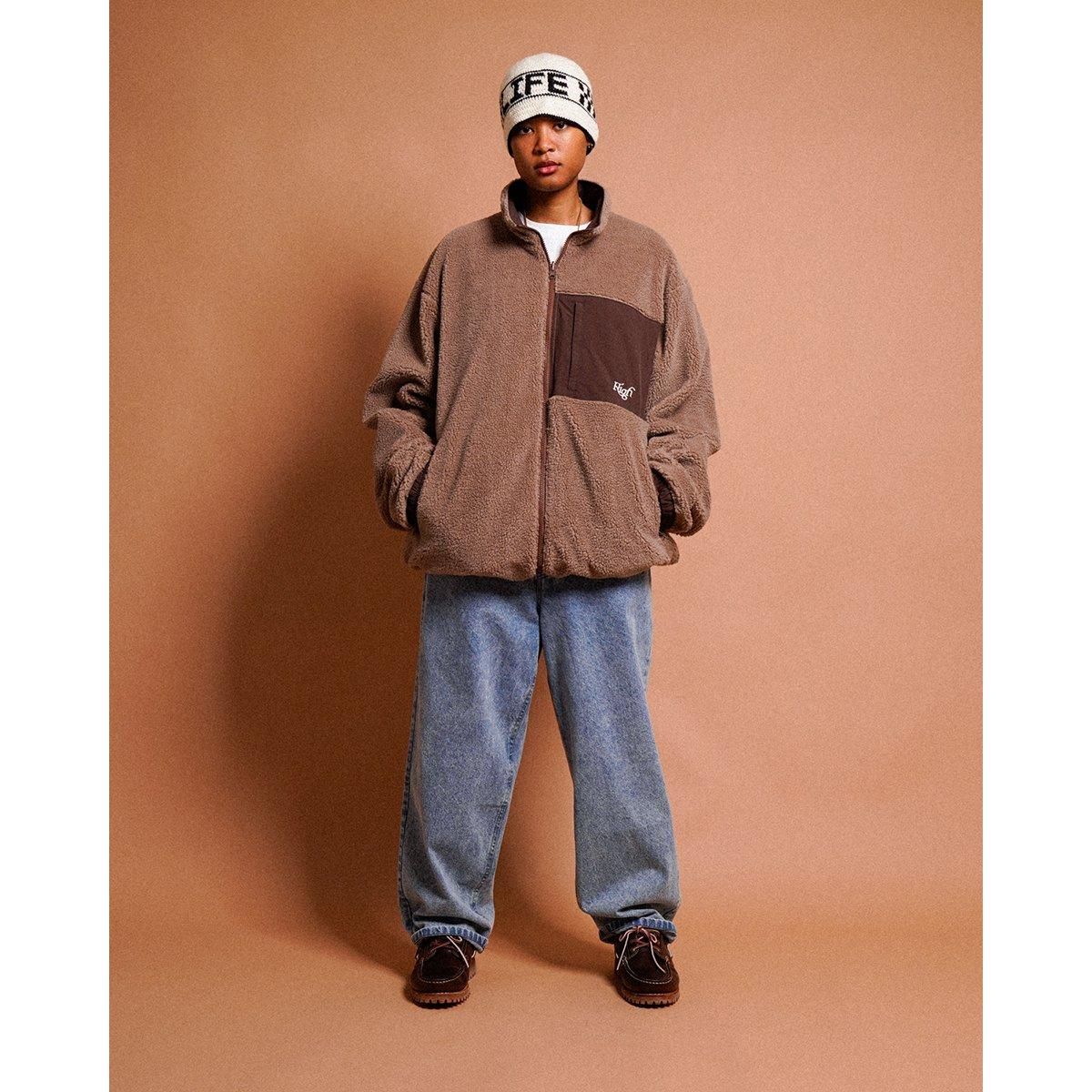 HighLife / Reversible Boa Jacket - Moca×Brown - - HighLife Online