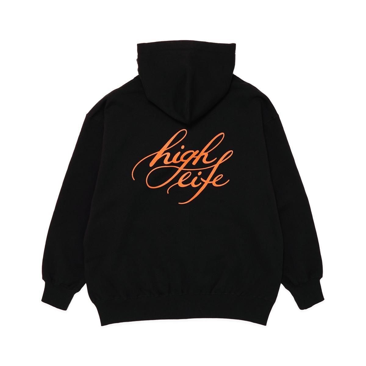 HighLife / Cursive Zip Hoodie - Black - - HighLife Online Store