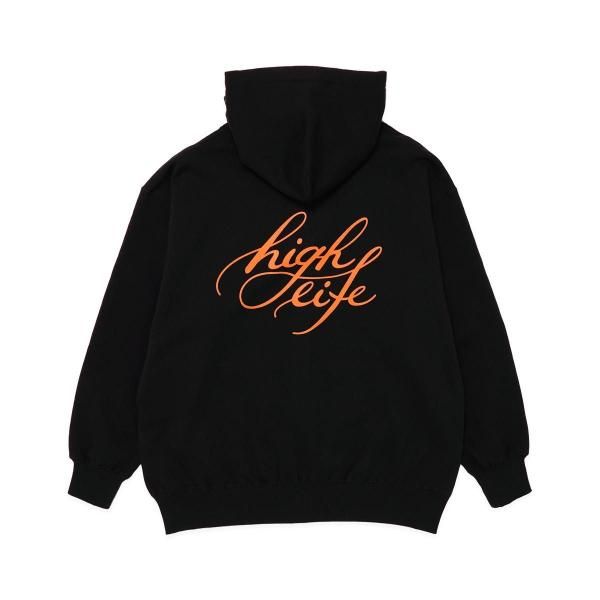HighLife / Cursive Zip Hoodie - Black -