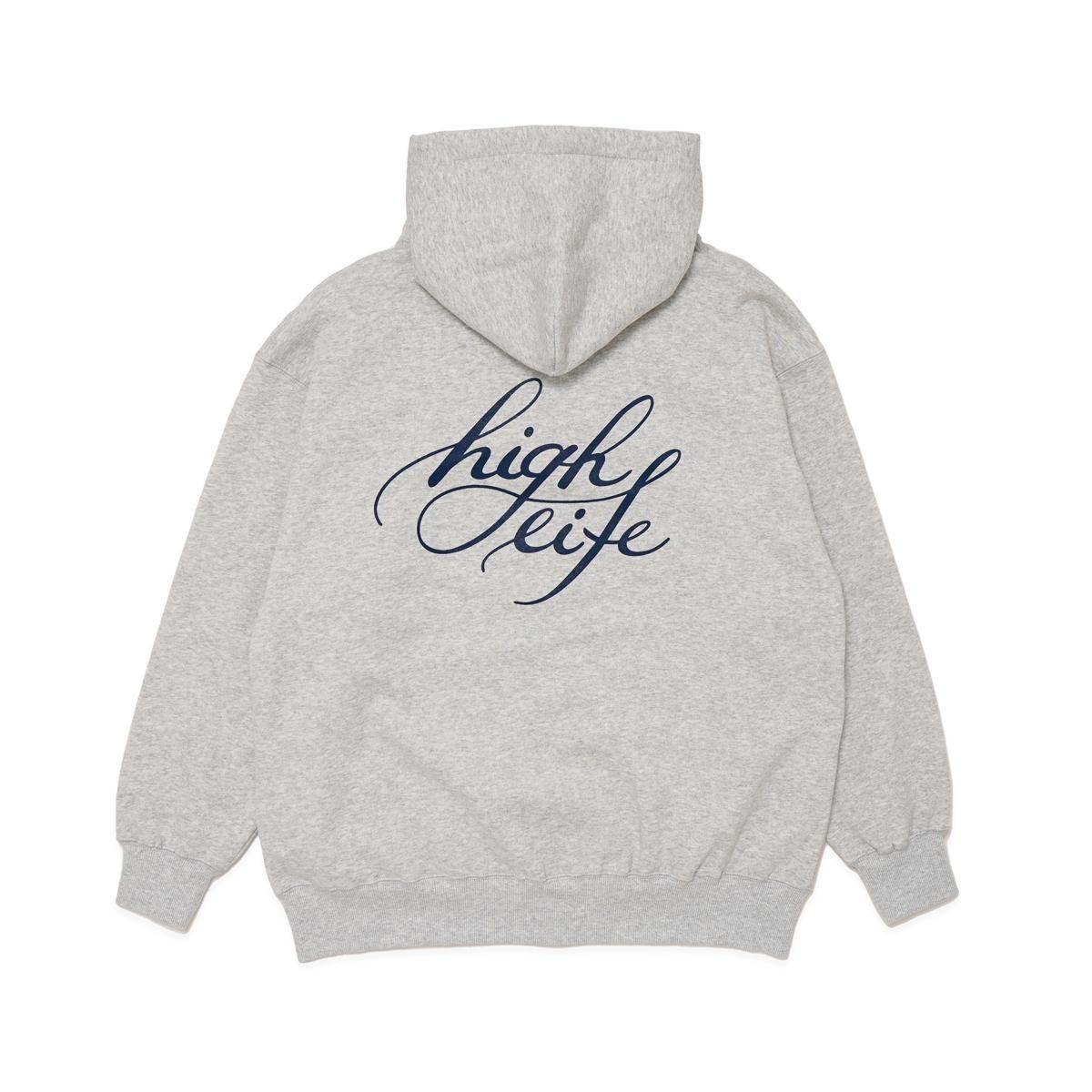HighLife / Cursive Zip Hoodie - AshGrey - - HighLife Online Store