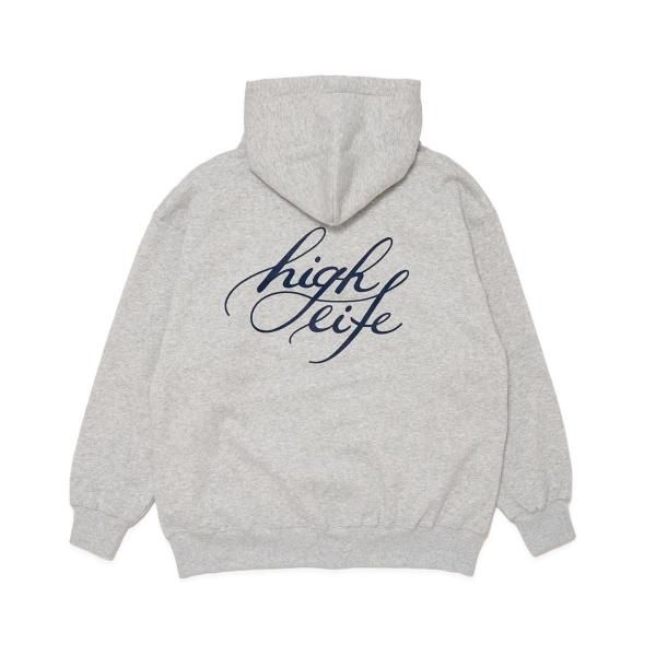 HighLife / Cursive Zip Hoodie - AshGrey -