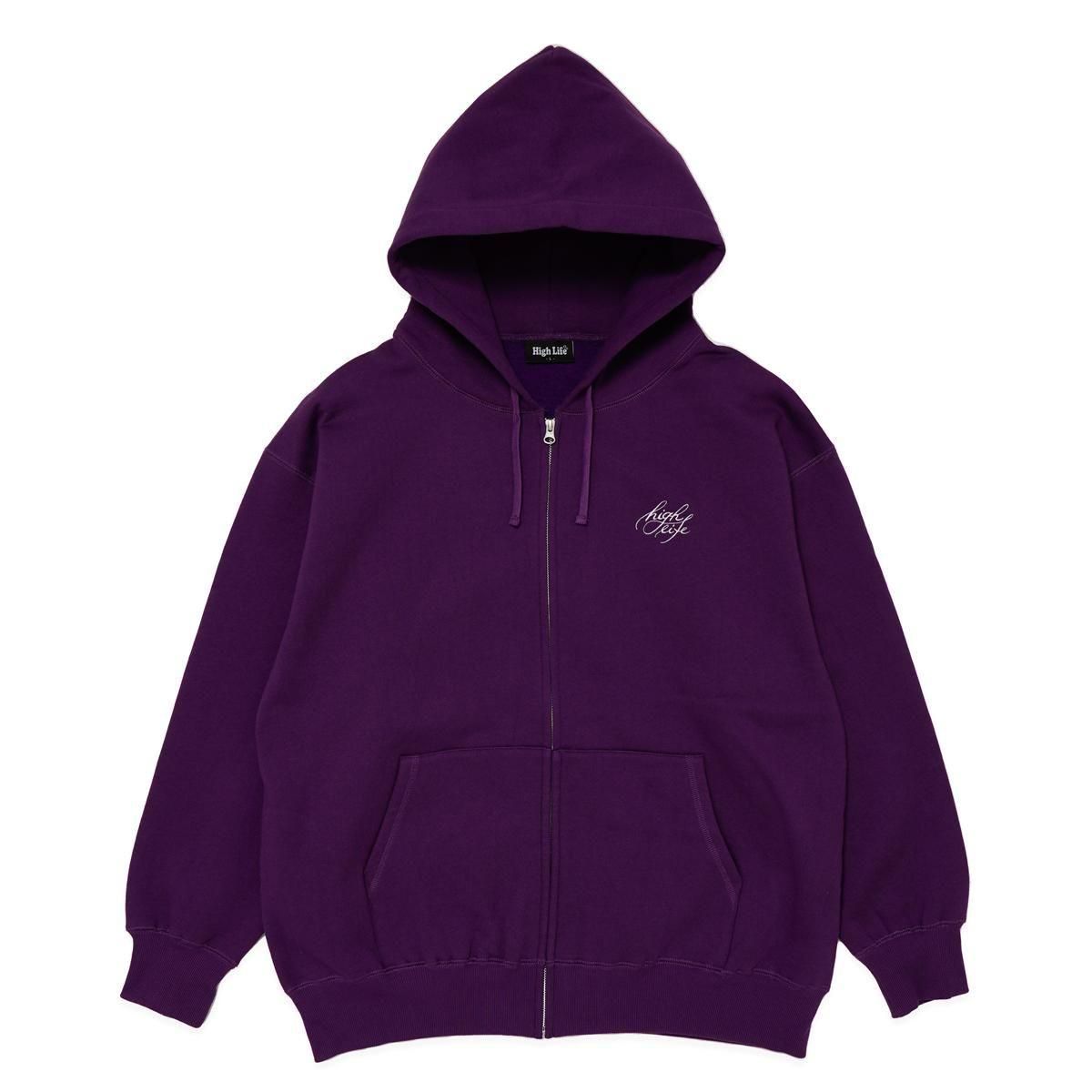 HighLife / Cursive Zip Hoodie - Purple - - HighLife Online Store