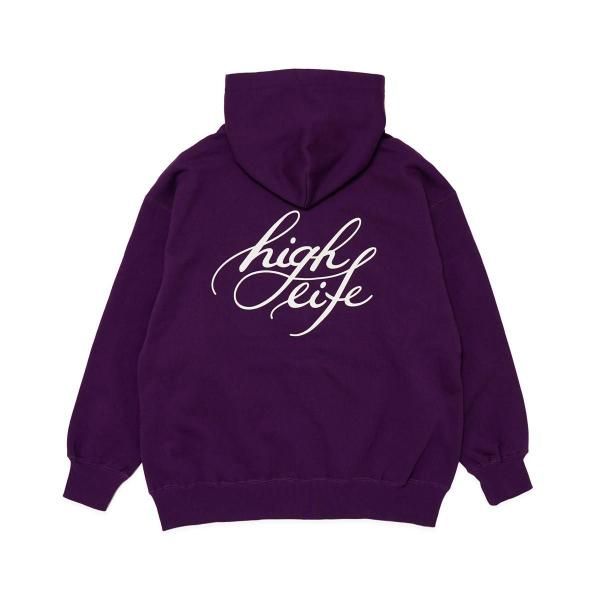 HighLife / Cursive Zip Hoodie - Purple -