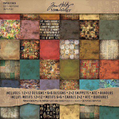 Tim Holtz Idea-Ology 12インチペーパーパッド 36枚 -Lost & Found