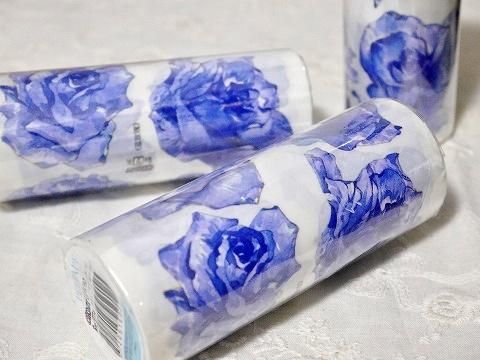 海外 PETテープ マスキングテープ 青薔薇 海外製 PETテープ -青いバラ