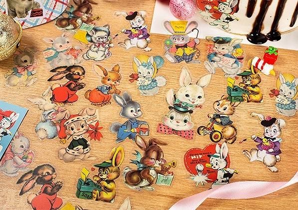 キュートなレトロアニマルPETシール -選べる8種
