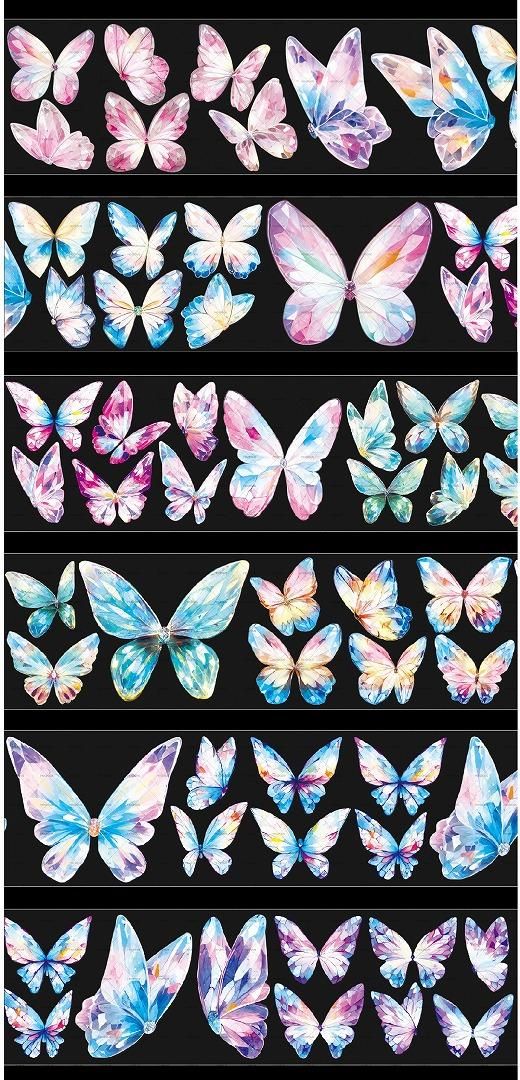 巻売 505★ 海外 マスキングテープ マステ PET 装飾 花 蝶 虹光 巻売 505☆ 海外 マスキングテープ マステ PET 装飾 花 蝶 虹光