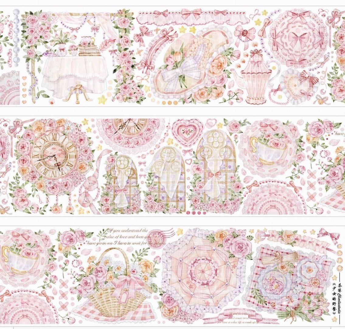 虹光 7cm×10m 少女的野餐 海外マスキングテープ