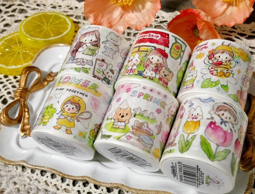 Molinta】 マスキングテープ 阿卓春日小事/Spring（和紙）