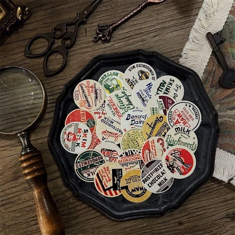 9/10まで☆ビンテージミルクキャップ1000個！ 大量 海外紙モノ 9