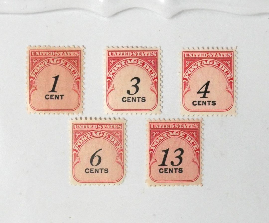 【レア】アメリカ　不足料切手　未使用　10枚　postage due stamps