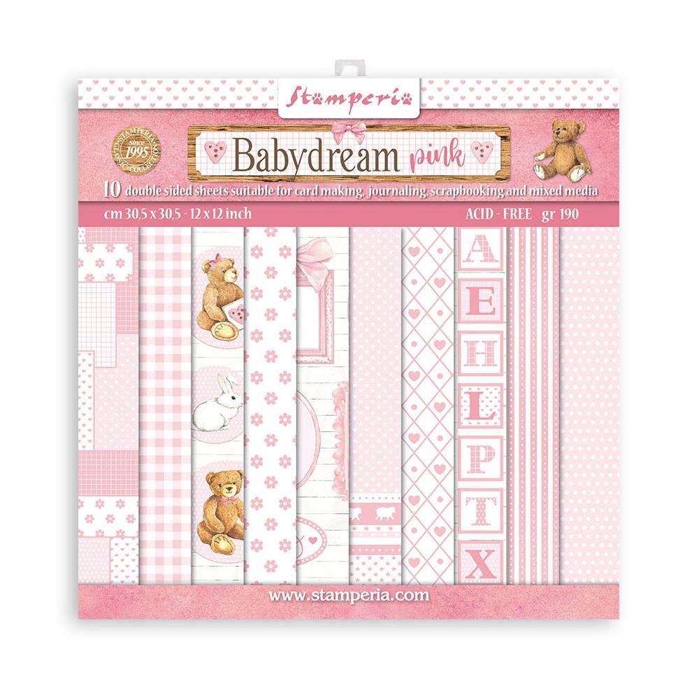 Stamperia Double-Sided Paper Pad 8インチ 10/Pkg -Day Dream/Baby Dream Pink