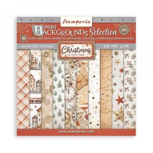 طѡStamperia Backgrounds Double-Sided Paper Pad 8 10/Pkg-Gear Up For Christmas