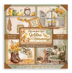 ڥӥʡStamperia Single-Sided Paper Pad 12 ̰ 22/Pkg-Golden Harmony