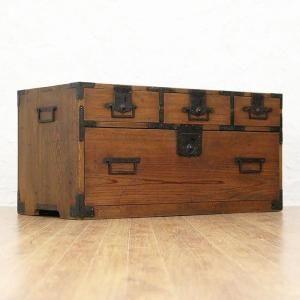 時代箪笥 純和風アンティーク 和たんす 重ね箪笥 前欅 古民家