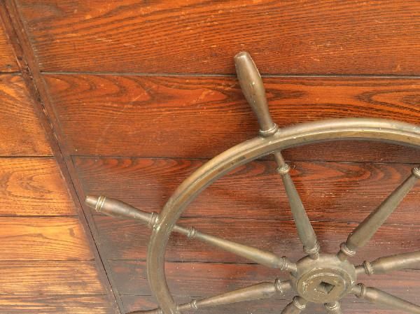 真鍮舵輪 舵輪 真鍮製 φ84.5×H4 cm 雑貨 直径直径 高さ高さ