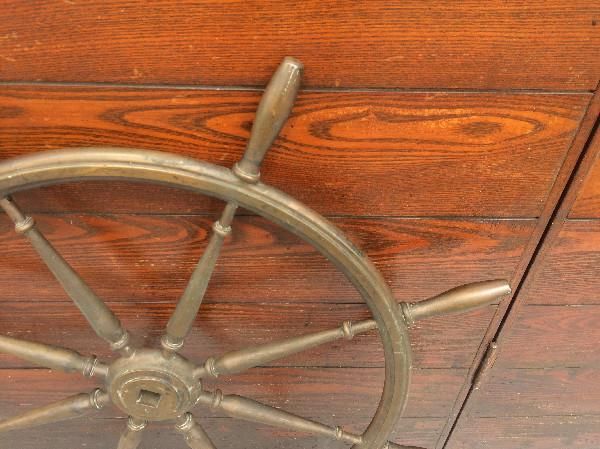 舵輪 真鍮製 φ84.5×H4 cm 雑貨 直径直径 高さ高さ