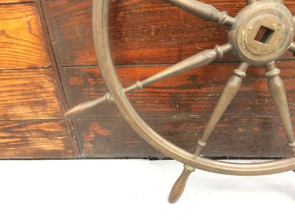 舵輪 真鍮製 φ84.5×H4 cm 雑貨 直径直径 高さ高さ