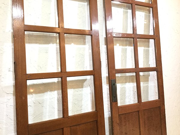 8面カットガラス扉(2枚セット) antique - 京都の骨董・アンティーク 