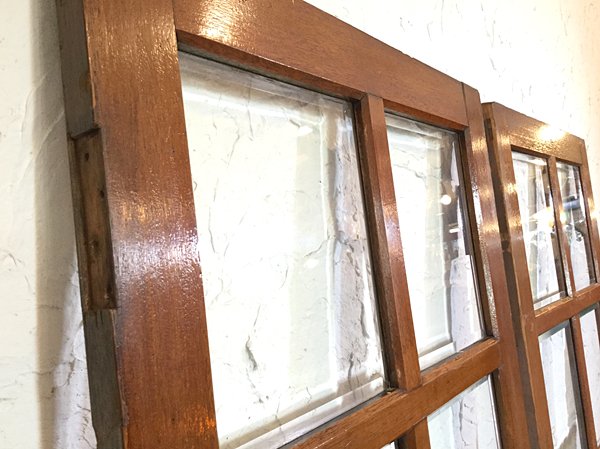 8面カットガラス扉(2枚セット) antique - 京都の骨董・アンティーク 