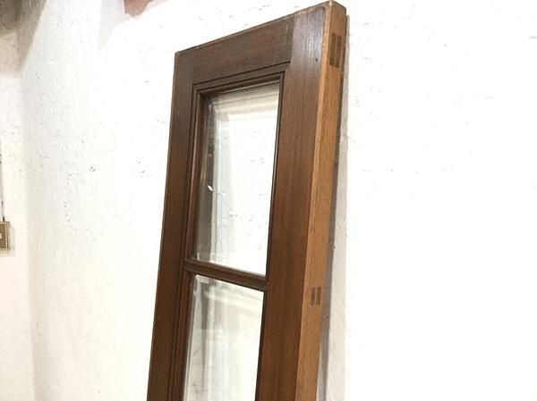 アンティークの窓(ガラス入り) FIX窓 アンティークホワイト チェッカーガラス 36×3.5×36cm 片面