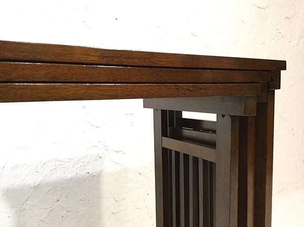 英国アンティーク木製ネストテーブル3台/収納式机サイドテーブル飾り棚(84-45 英国アンティーク木製ネストテーブル3台/収納式机サイドテーブル飾り棚