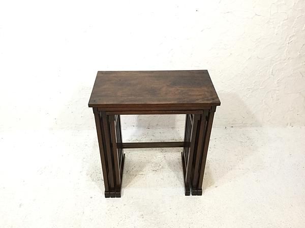 3台セット】アンティーク ネストテーブル｜落ち着いた色味の木製