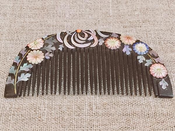 専用】芝山象嵌 櫛 螺鈿 蒔絵 鼈甲 螺鈿細工 簪 鼈甲 螺鈿 蒔絵