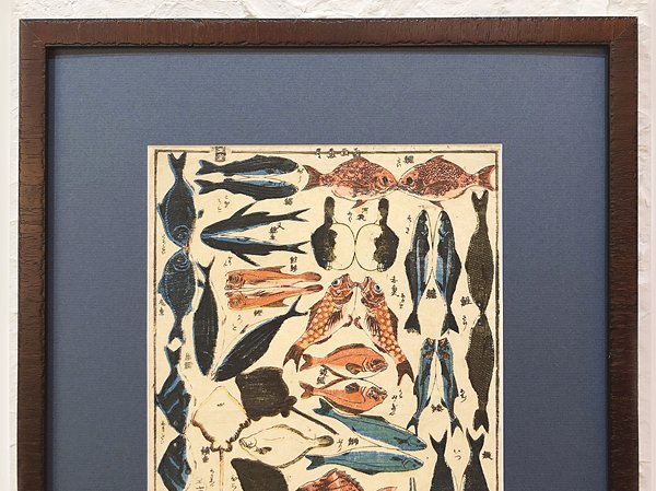 古版画 歌川芳幾「両面魚つくし」 - 京都の骨董・アンティーク 