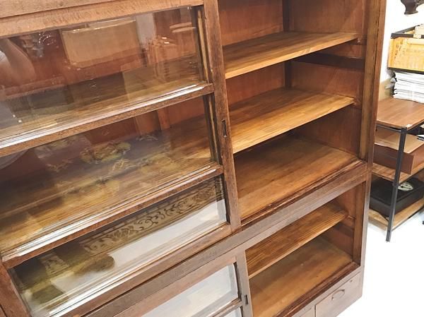 レトロ家具　木製棚　食器棚　和家具　アンティーク　ヴィンテージ　昭和レトロ 楽天市場】送料無料 食器棚 アンティーク調 約W115×約D49.5×約