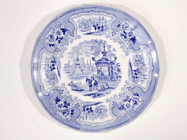 ブルーアンドホワイト アンティーク 平皿 プレート ディナー皿 飾り皿