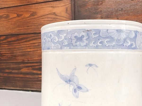 染付火鉢 - ブルーパロット｜京都のアンティーク食器・家具