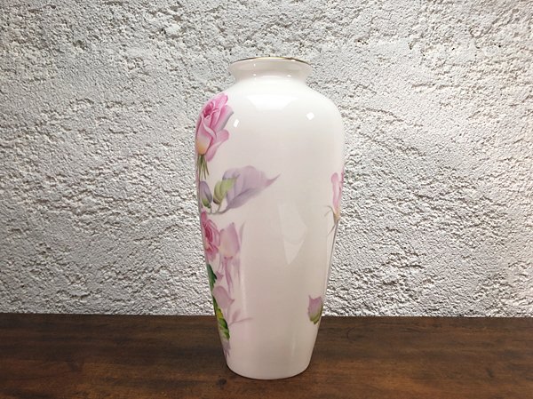 手描きノリタケ花瓶(ピンクローズ) - 京都の骨董・アンティーク 