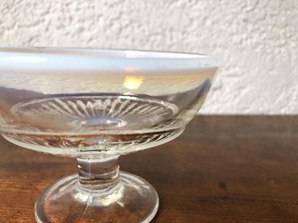 乳白色の涼しい氷コップ｜直径10.5 高さ8｜昭和レトロ