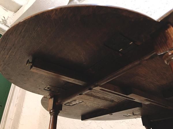 【オランダ製】バタフライテーブル アンティーク 折りたたみ 円形テーブル バタフライテーブル アンティーク オーク材 伸長式 木製テーブル