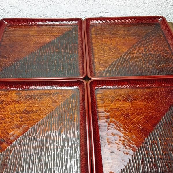 讃岐変わり彫り角盆、四季折々の料理を引き立てる