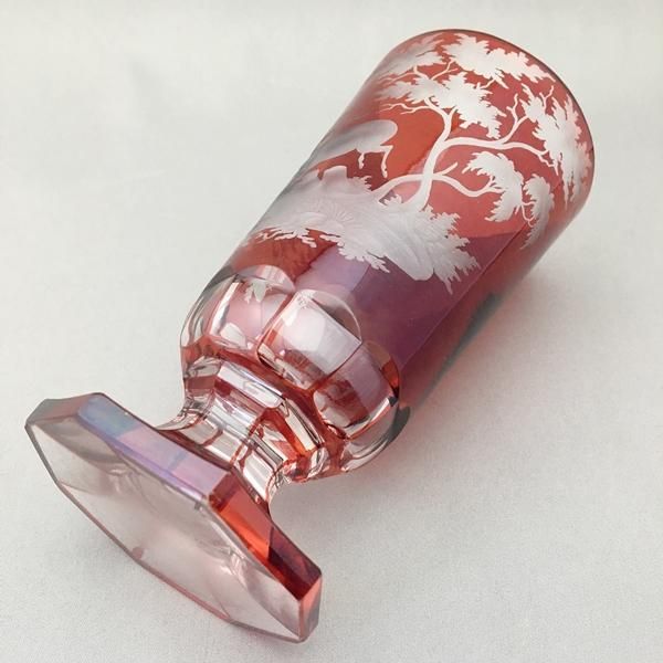 カットガラスの赤いショットグラス 江戸切子・切子グラス専門店の江戸切子.net / 江戸切子 田島硝子