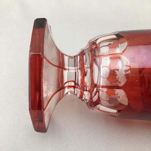 カットガラスの赤いショットグラス 花びら ショットグラス | 【公式】うるしギャラリー久右衛門