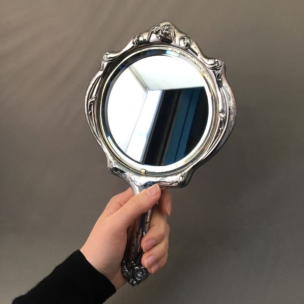 イギリス製手鏡(経年の錆・変質あり) - 骨董・アンティーク