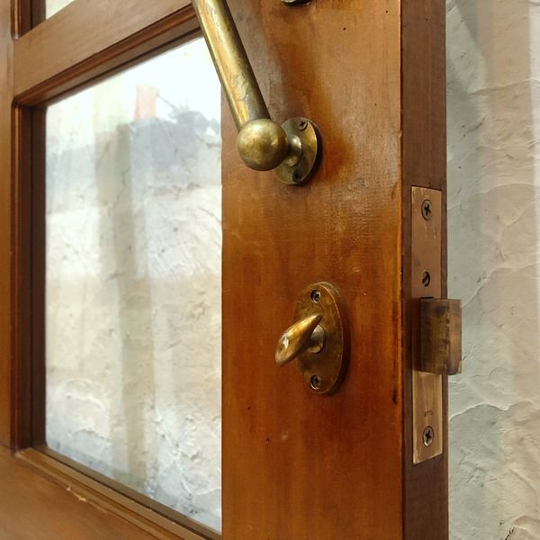 ガラス窓のドア 真鍮取手 anteique - 骨董・アンティーク