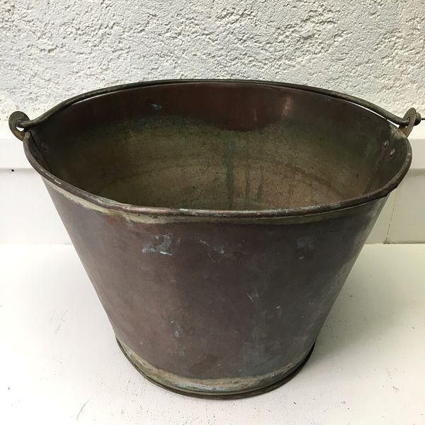 銅製蓋付き蒸し器　鍋　小物入れ　鉢カバーなどにも　アンティーク　古道具　骨董 銅製蓋付き蒸し器 鍋 小物入れ 鉢カバーなどにも アンティーク