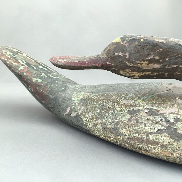 木彫りの鴨のデコイ(経年による塗装の剥がれあり) - 京都の骨董 ...