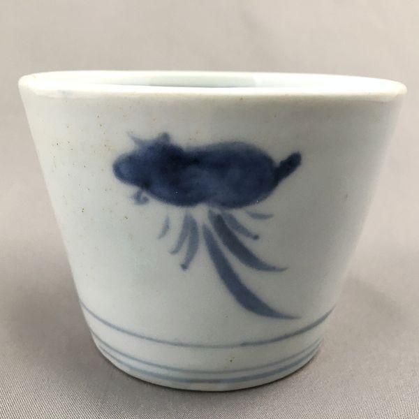 手描き染付蕎麦猪口(柳)｜直径7.5 高さ5.5｜60サイズ