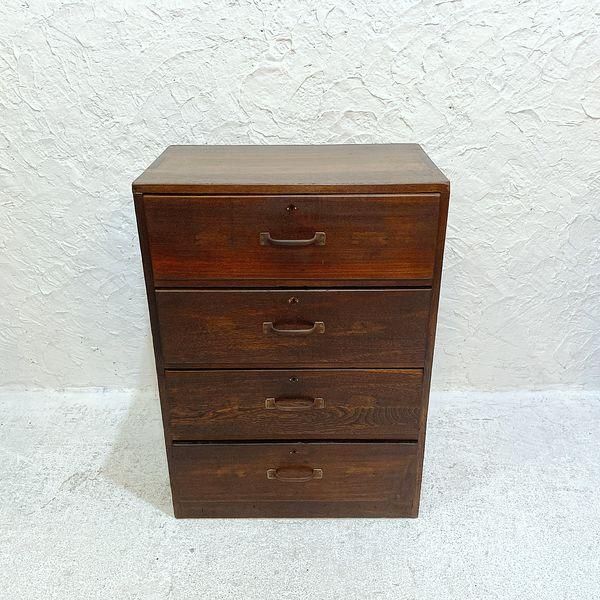 古道具　引き出し　木製　骨董　ヴィンテージ　昭和家具 昭和初期の収納棚 木製 収納 棚 古道具 古家具 アンティーク