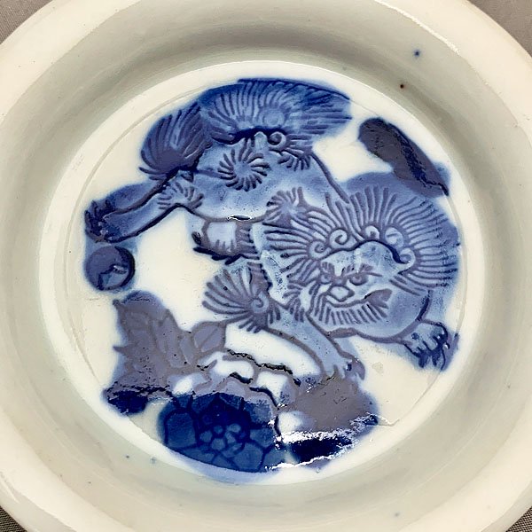 染付豆皿(獅子・牡丹) - 京都の骨董・アンティーク・ヴィンテージの 